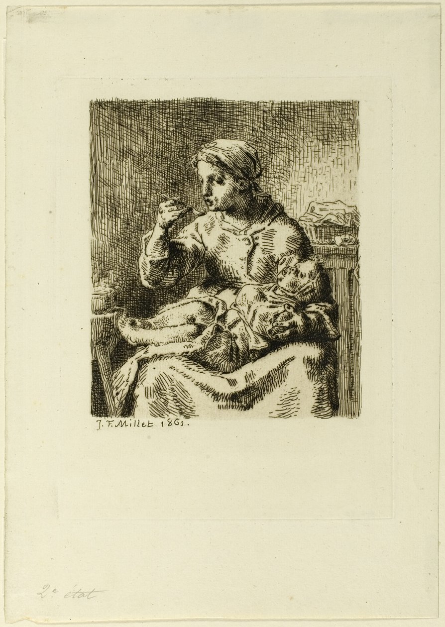 Woman Feeding Her Child by Jean Francois Millet