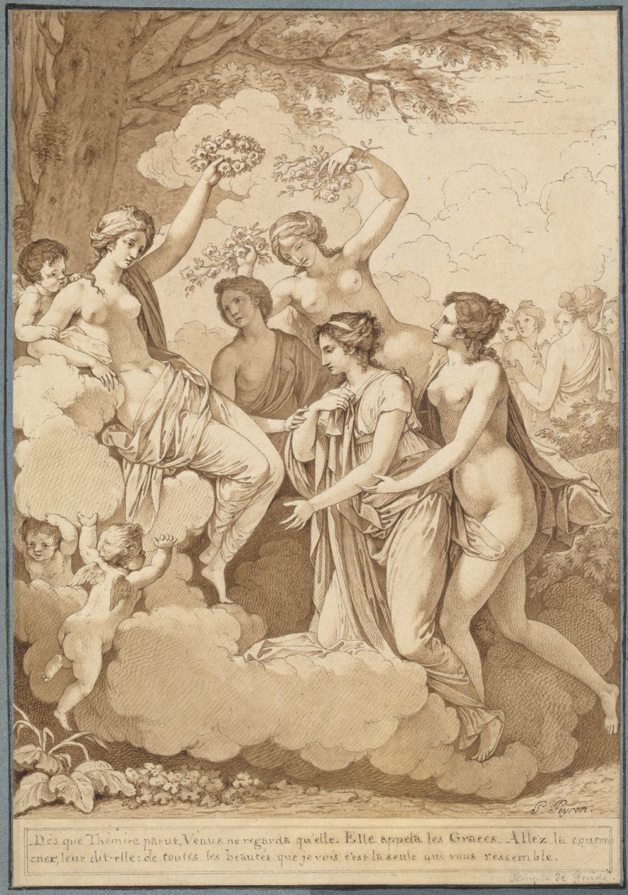 Venus and the Graces Crowning Thémire by Jean François Pierre Peyron