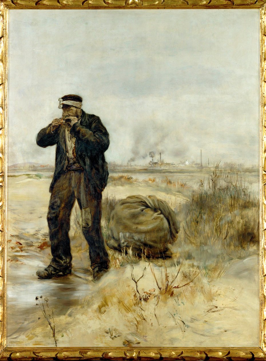 Rag-picker Lighting His Pipe by Jean Francois Raffaelli