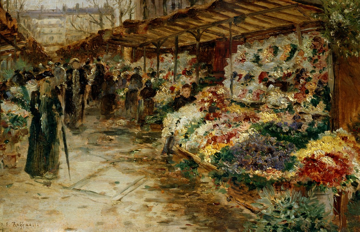 Flower Market, 1882 by Jean Francois Raffaelli