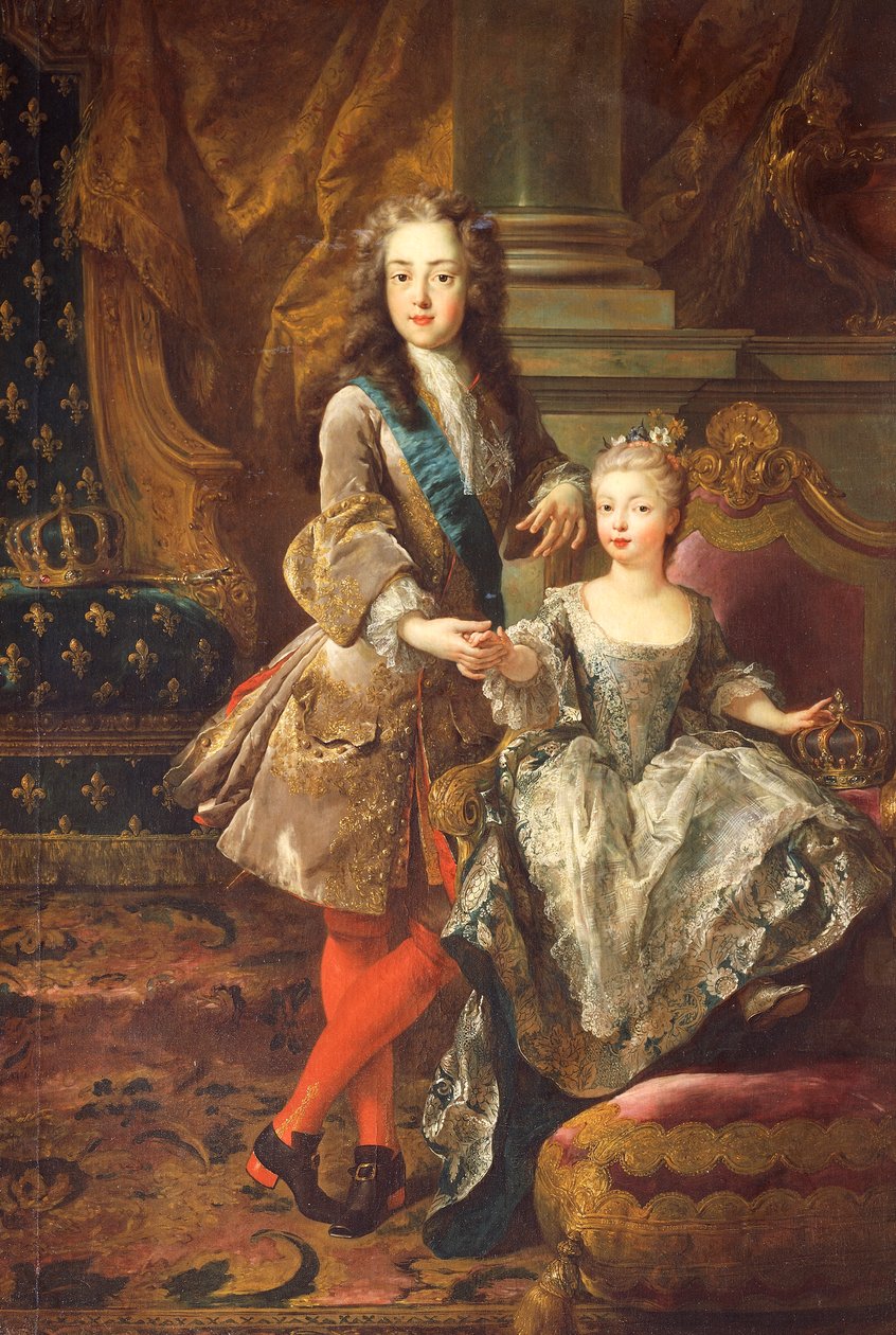 Portrait of Louis XV of France with Mariana Victoria of Spain by Jean François de Troy