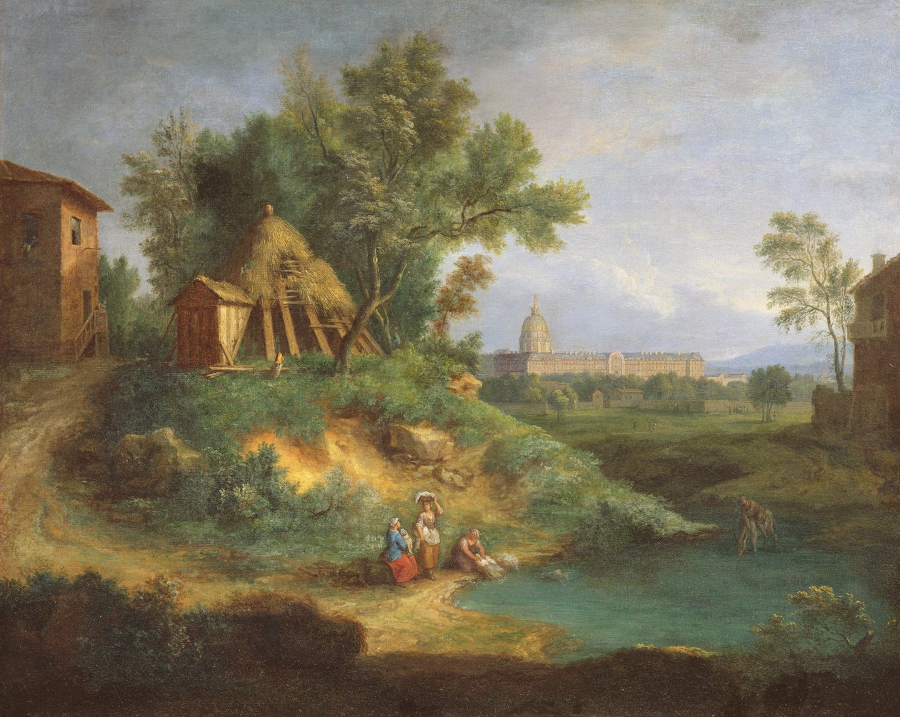 Hotel des Invalides, view from the Grenouillere by Jean Francois, the Younger Millet