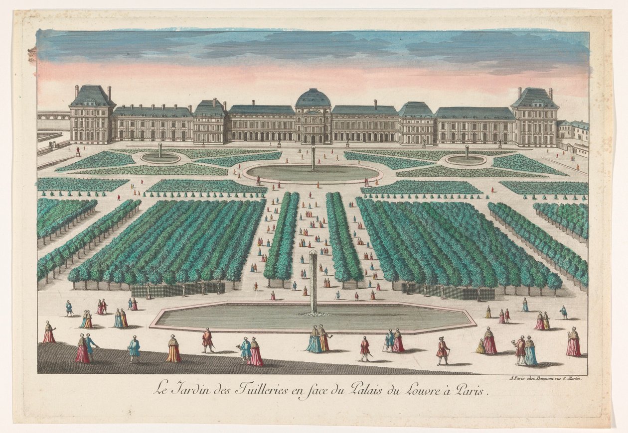 View of the Jardin des Tuileries in Paris Facing the Palais du Louvre by Jean François Daumont