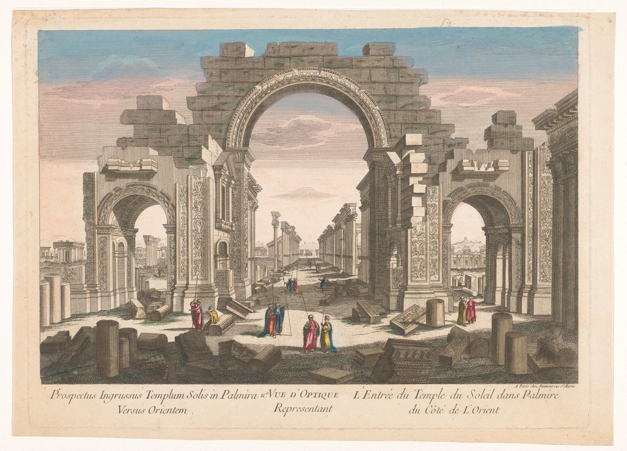 View of the Ruins of the Arch of the Colonnade in Palmyra, Seen from the East by Jean François Daumont