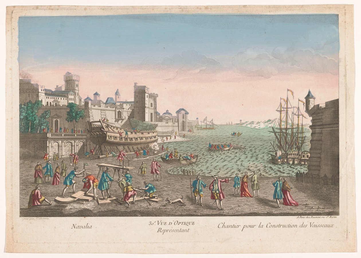 View of a Shipyard by Jean François Daumont