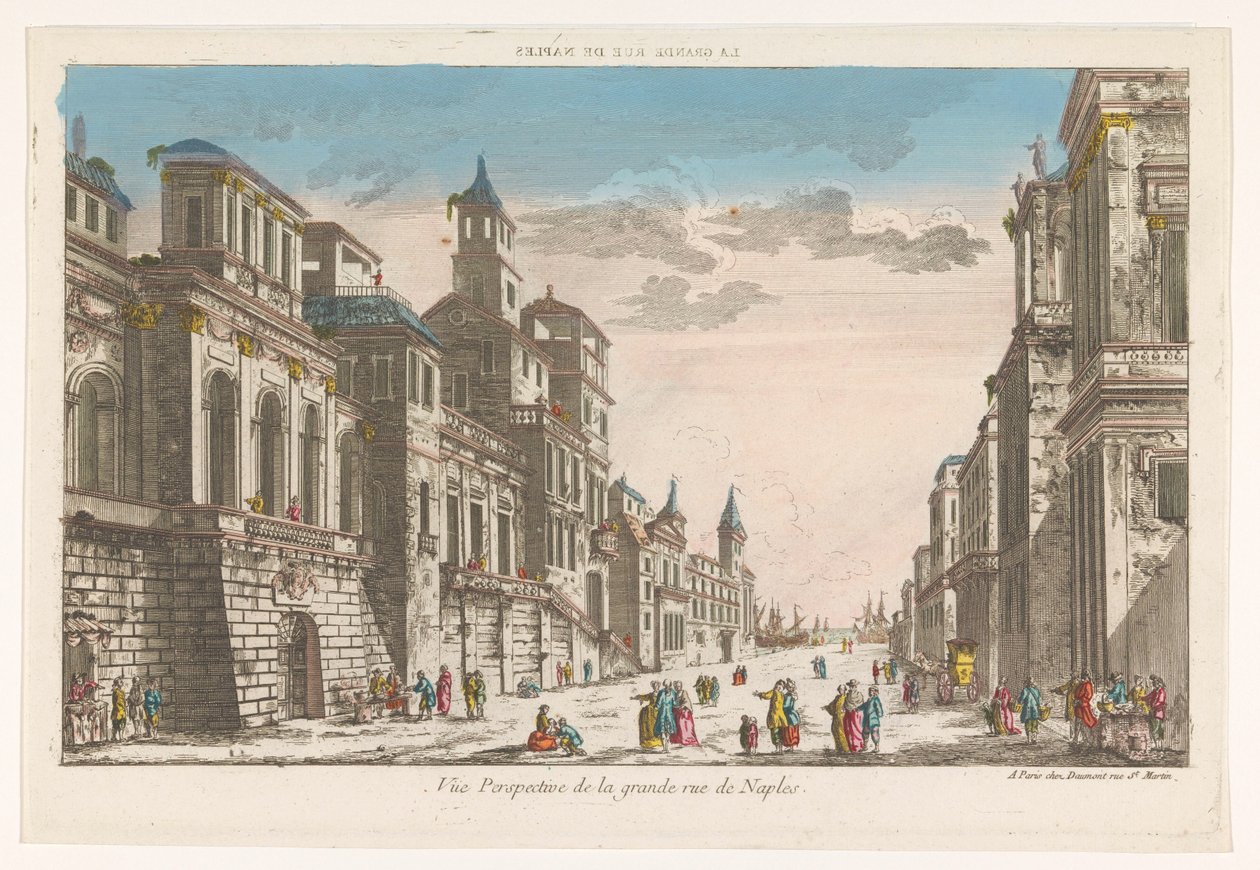 View of a Street Towards the Sea in Naples by Jean François Daumont