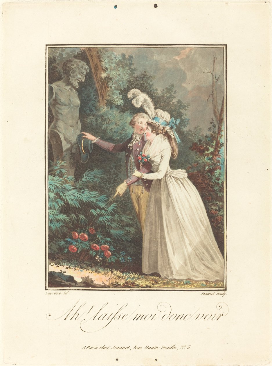 Ah! Let Me See by Jean François Janinet after Nicolas Lavreince
