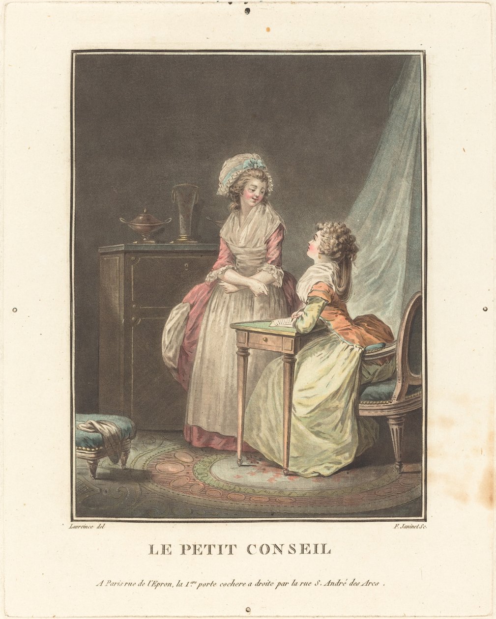 The Little Council by Jean François Janinet after Nicolas Lavreince