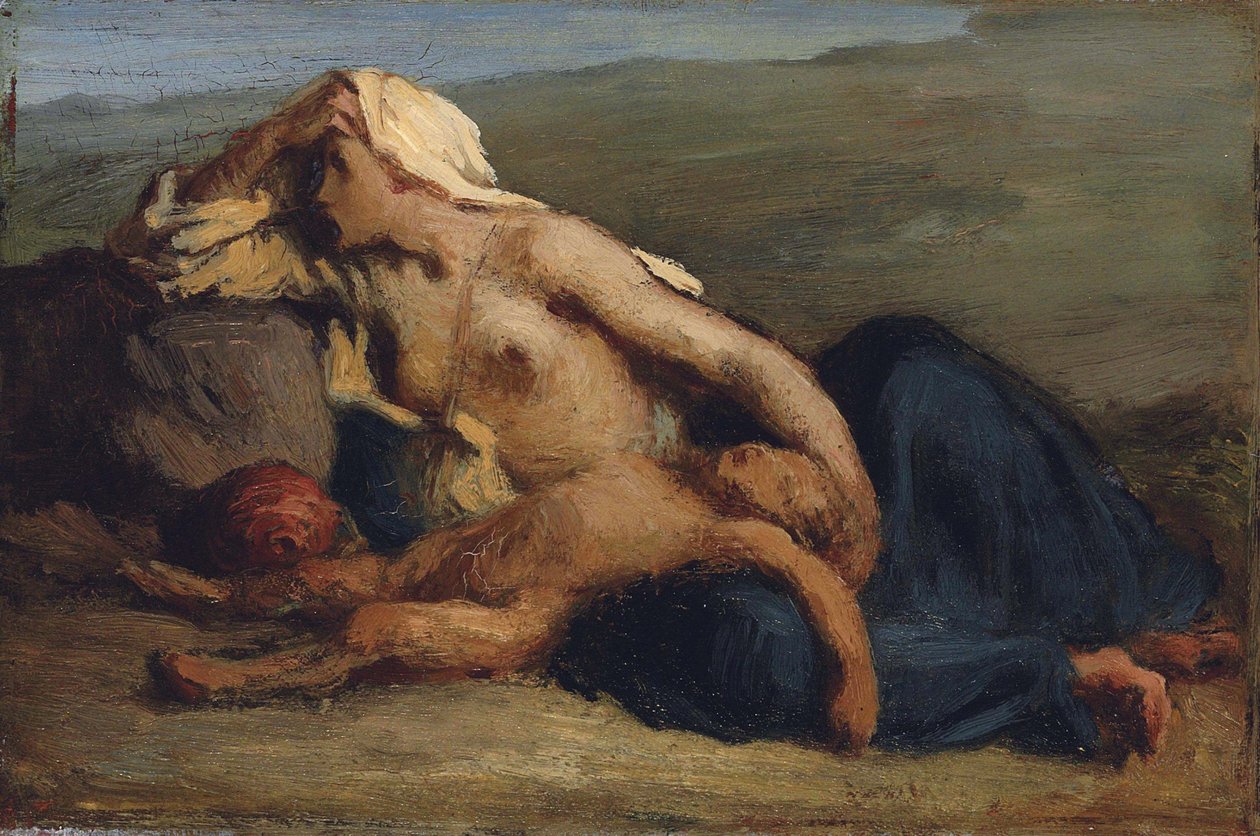 Hagar and Ishmael by Jean Francois Millet