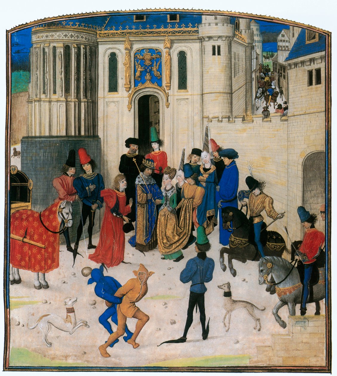 King Charles VI of France Greets Queen Isabeau of Bavaria by Jean Froissart