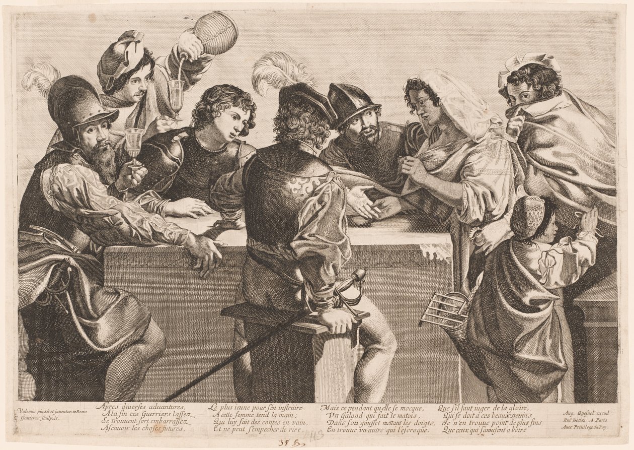 The Fortune Teller by Jean Ganière after Valentin de Boullogne