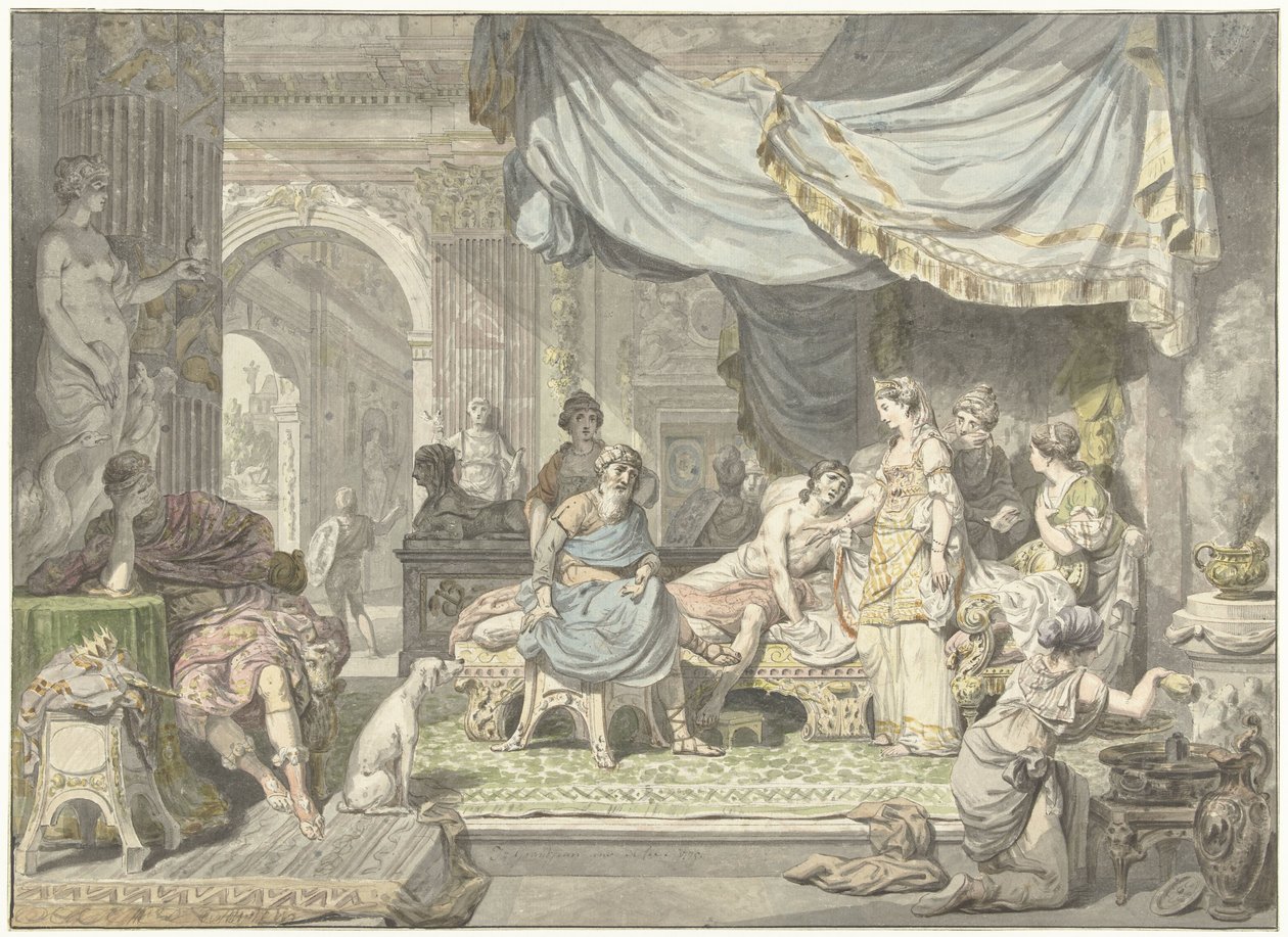 Antiochus Tries to Hide His Love for His Mother Stratonice by Jean Grandjean