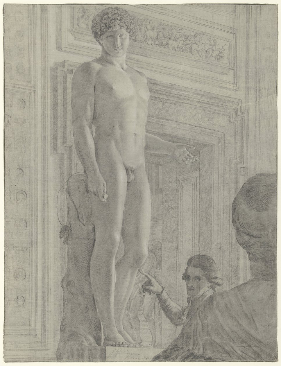 Statue of Antinous Albanie in the Capitoline Museum in Rome by Jean Grandjean