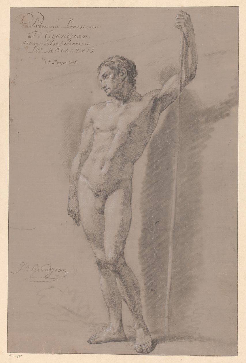 Standing Male Nude, Front View (1st Prize 1776) by Jean Grandjean