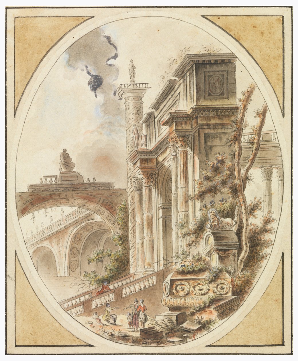 Fantasy of an Architectural Ruin by Jean Henry Alexandre Pernet