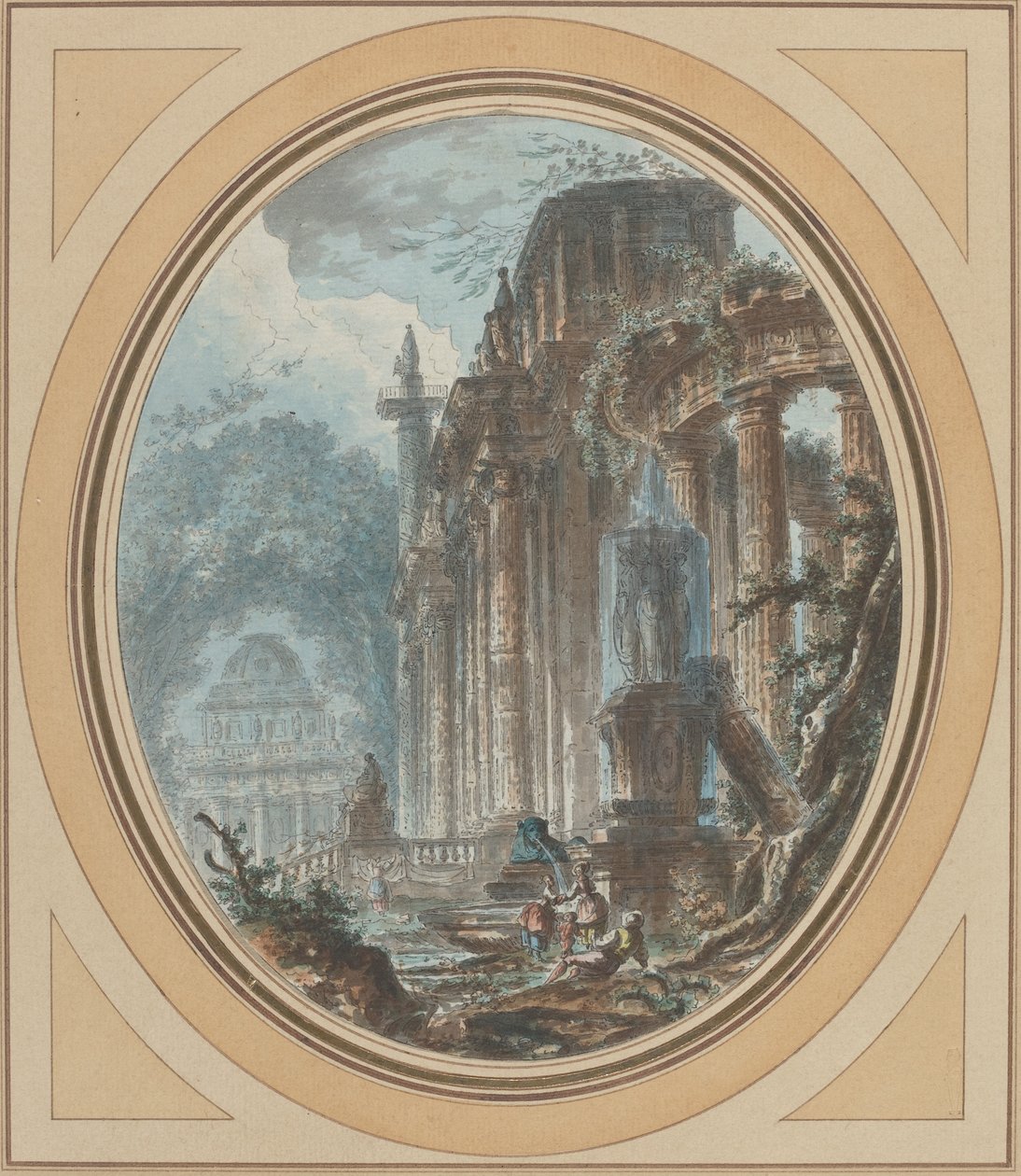 Garden Capriccio with Antique Ruins by Jean Henry Alexandre Pernet