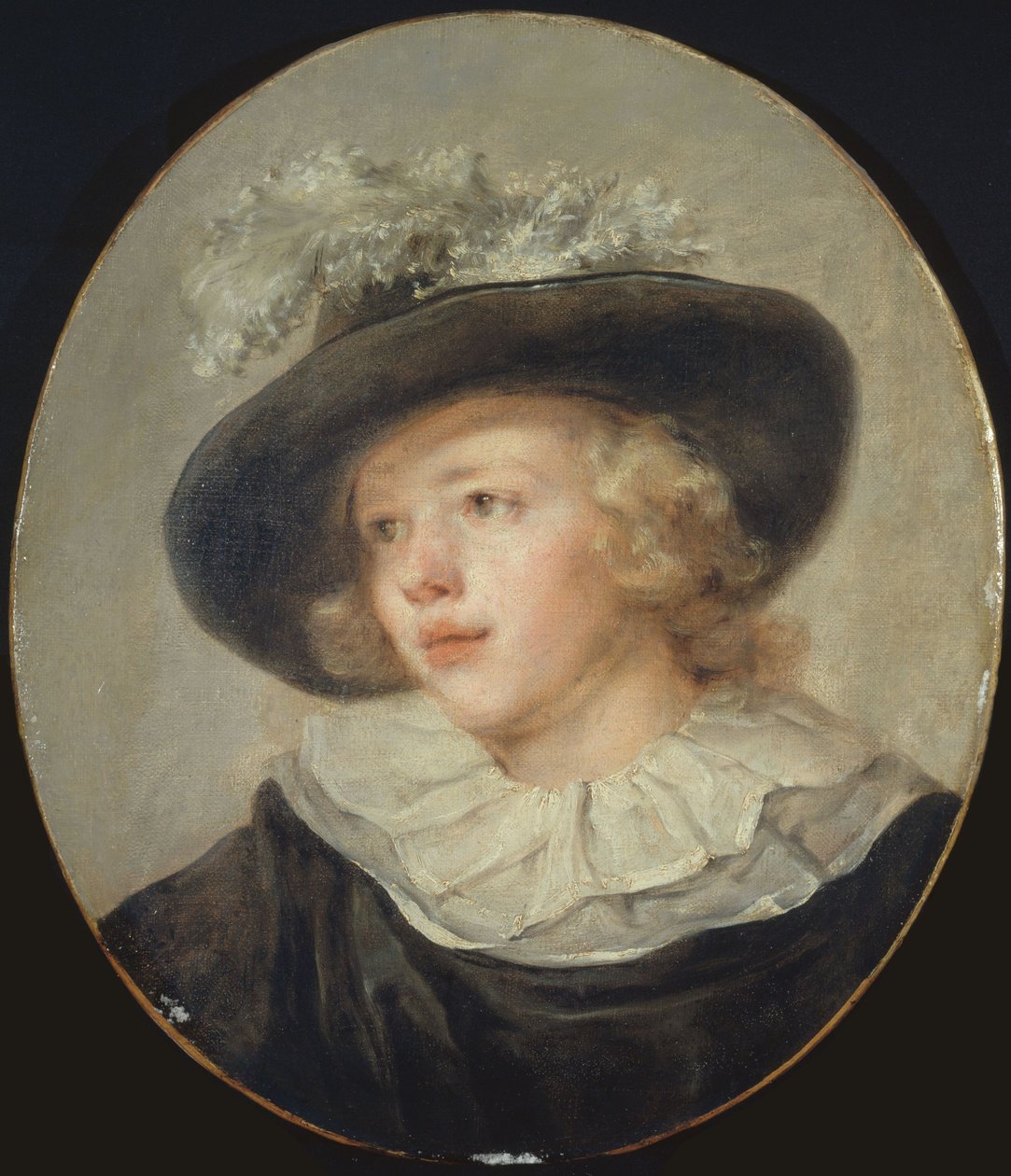 Portrait of a Young Boy with a Feathered Hat, Circa 1785 by Jean Honore Fragonard