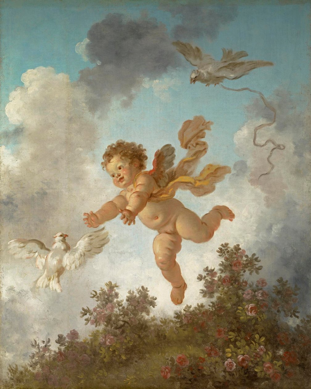 The Progress of Love: Love Pursuing a Dove by Jean Honore Fragonard