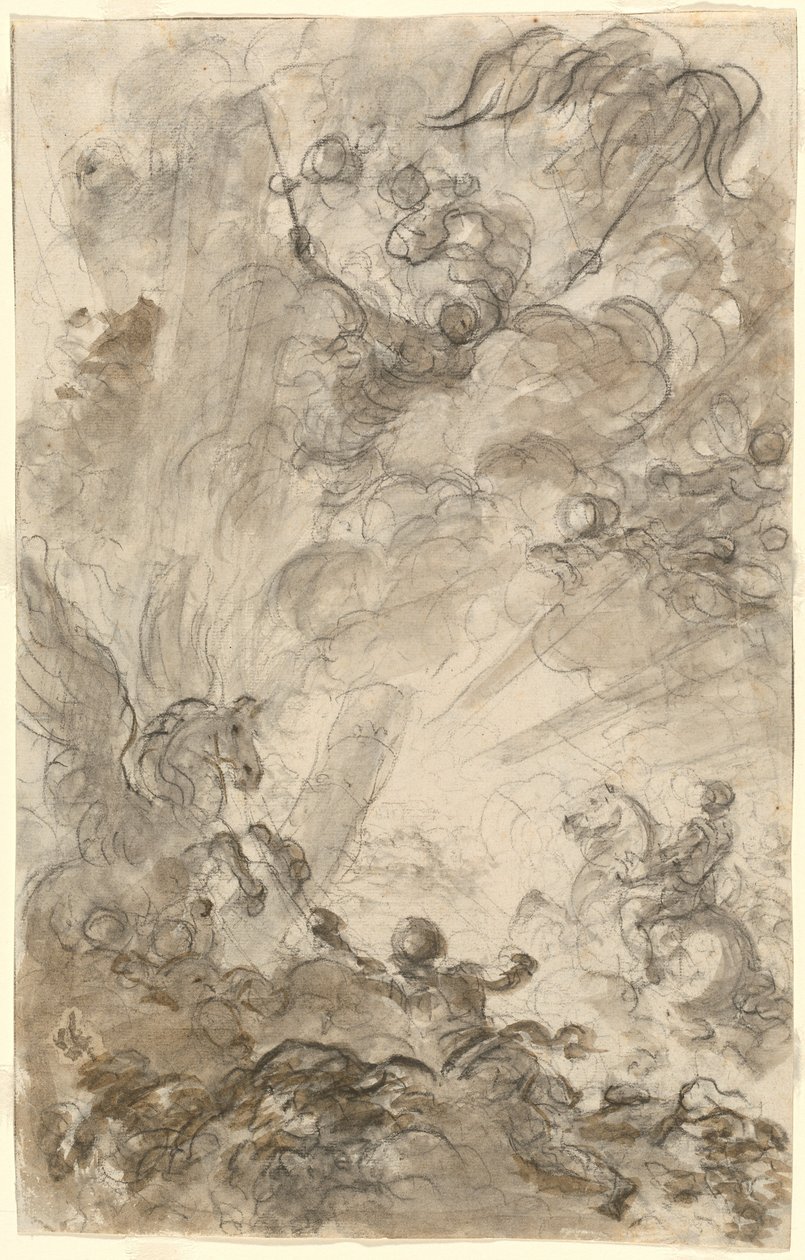 Bradamante Tries to Catch Hold of the Hippogryph (recto) by Jean Honore Fragonard