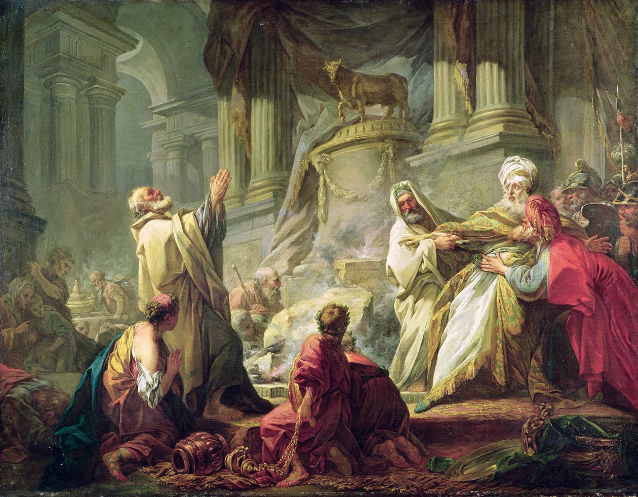 Jeroboam Sacrificing to the Golden Calf by Jean Honore Fragonard