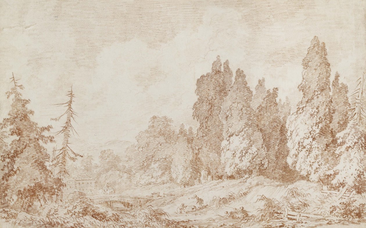 Landscape with a Bridge, c.1760 by Jean Honore Fragonard