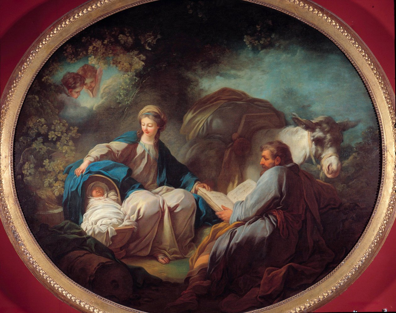 Rest during the flight to Egypt The holy family resting during the journey (18th century) by Jean Honore Fragonard