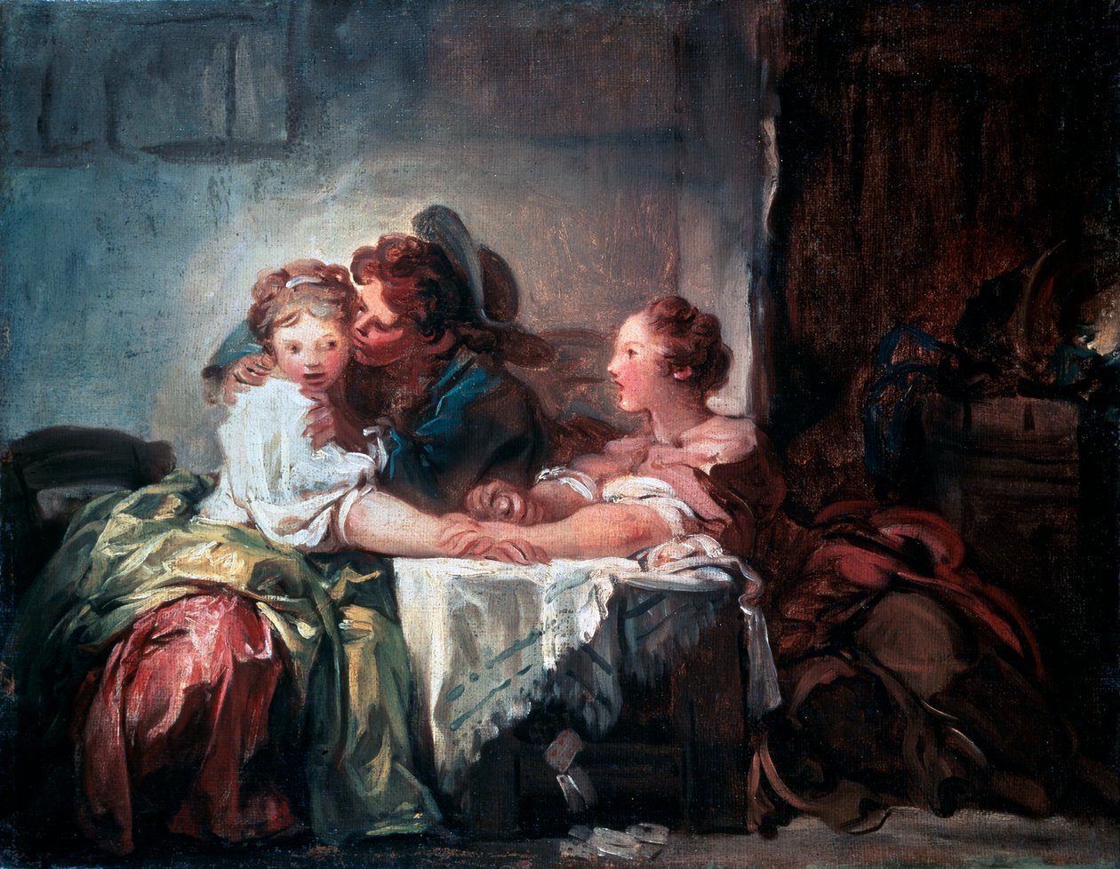 The Captured Kiss, late 18th century by Jean Honore Fragonard