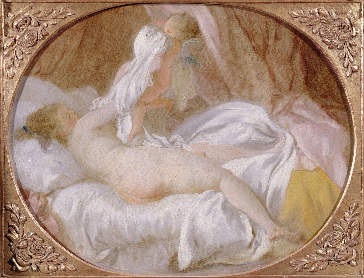 The Chemise Removed or The Lady Undressing by Jean Honore Fragonard