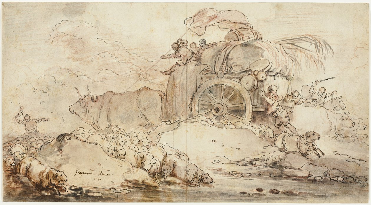 The Stalled Cart by Jean Honore Fragonard