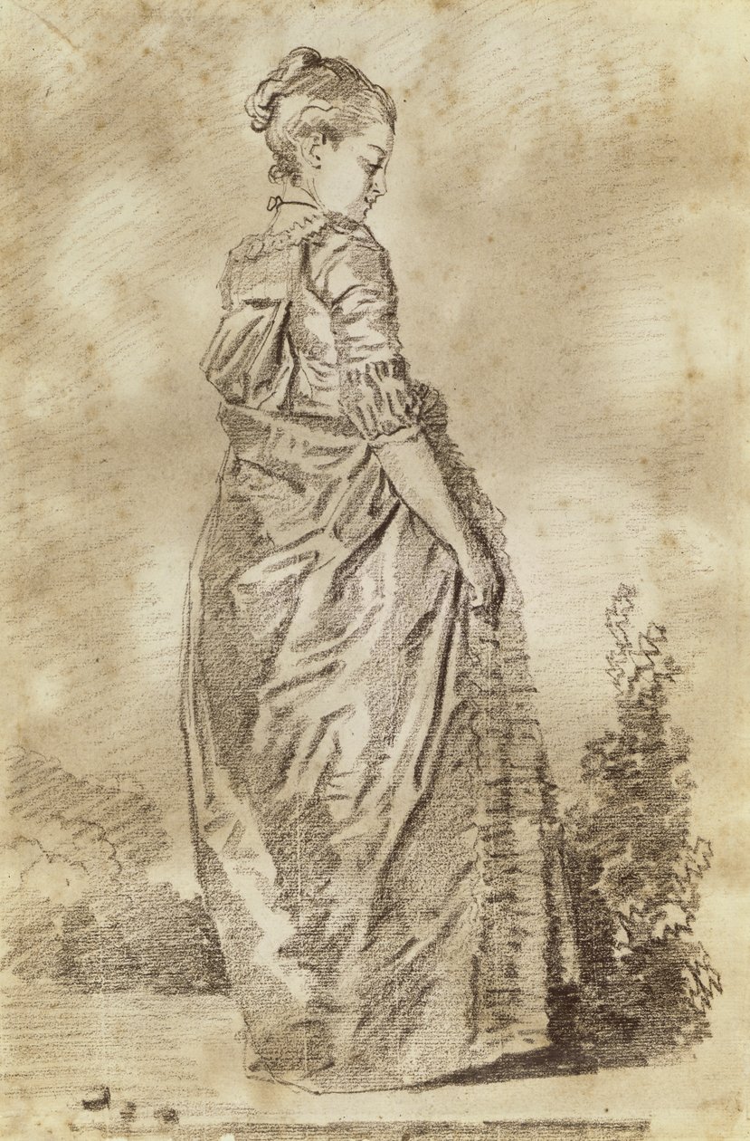 Young Woman Walking by Jean Honore Fragonard