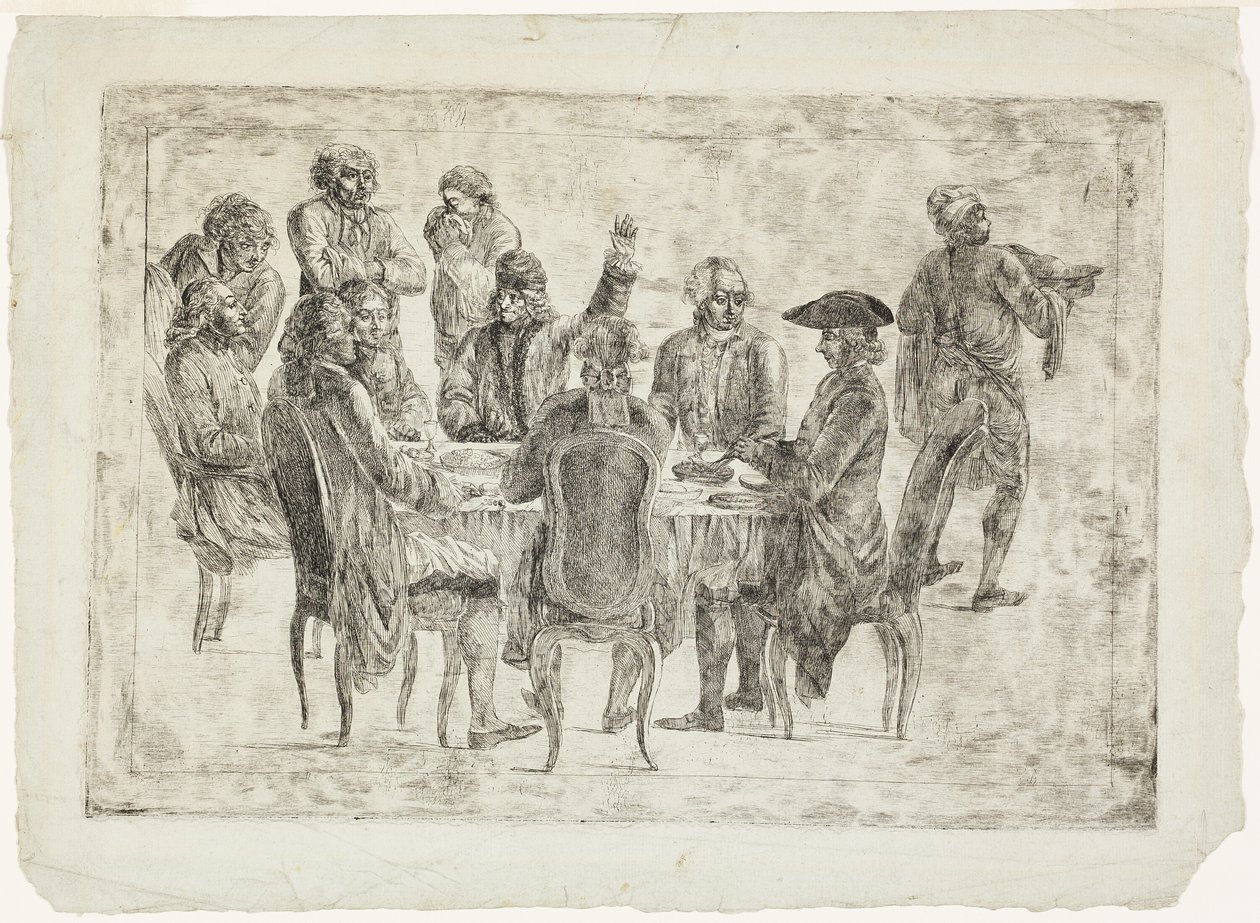 Le Déjeuner de Voltaire à Ferney or Le Souper des Philosophes by Jean Huber