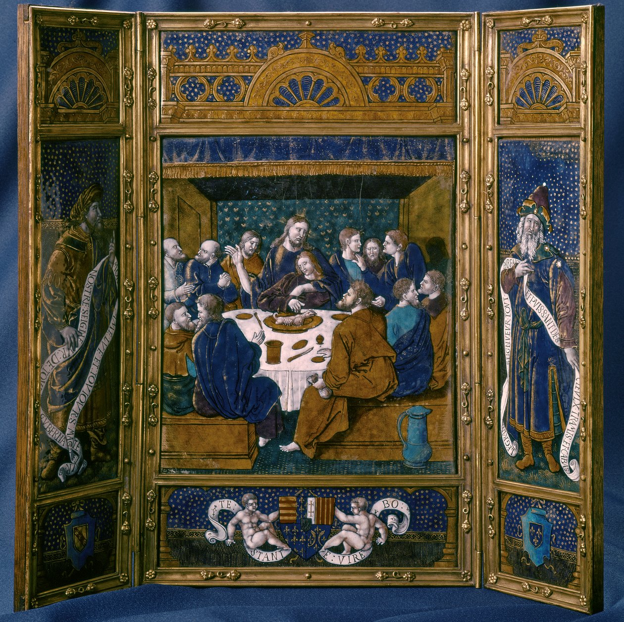 The Last Supper, Tryptic, Enamel of Limoge by Jean I Pénicaud