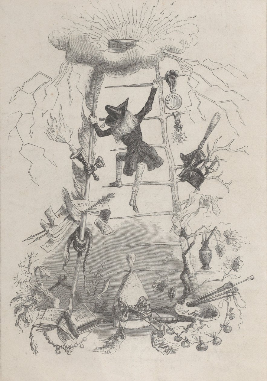 Illustration in Jérôme Paturot, by Louis Reybaud, Paris by Jean Ignace Isidore Gérard