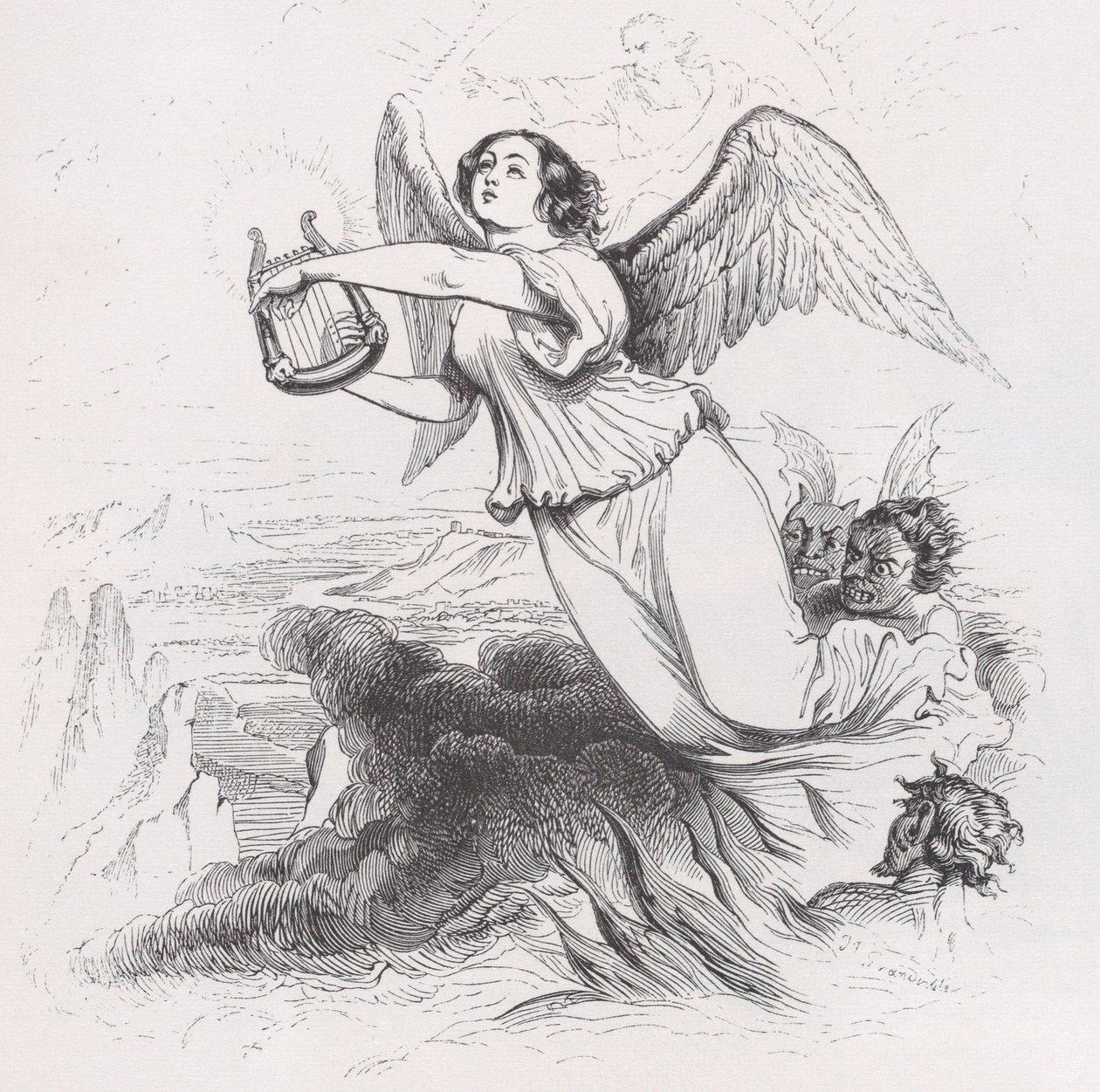 The Exiled Angel from The Complete Works of Béranger by Jean Ignace Isidore Gérard