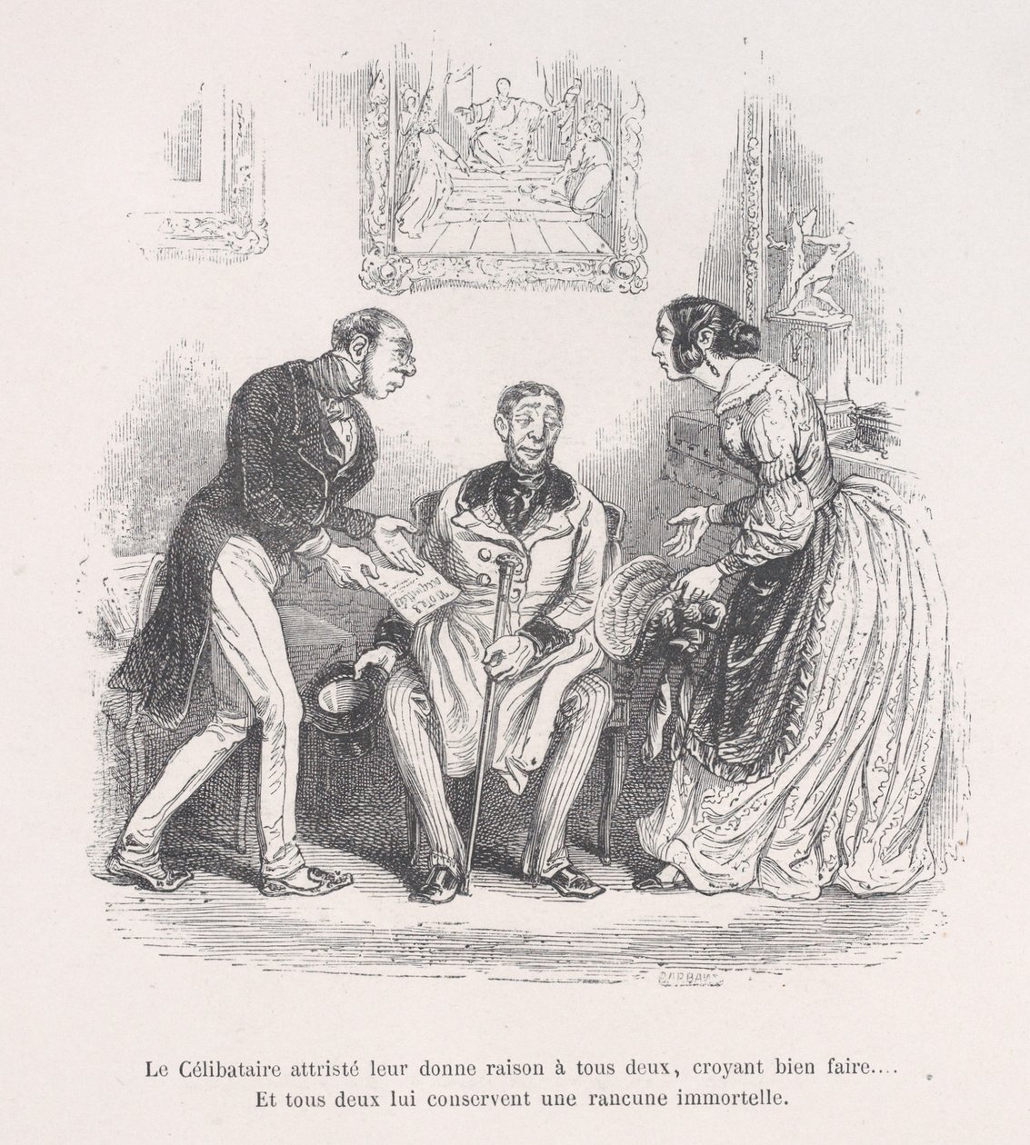 The Grieving Widow Gives Them Both the Right to Do Well... And They Both Retain an Eterna... by Jean Ignace Isidore Gérard