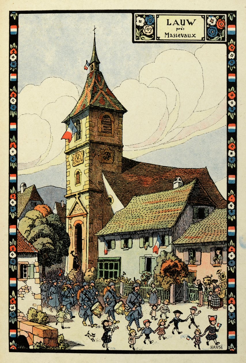 The Tricolor Paradise: Lauw near Massevaux 1918 by Jean Jacques (1873 1951) Waltz