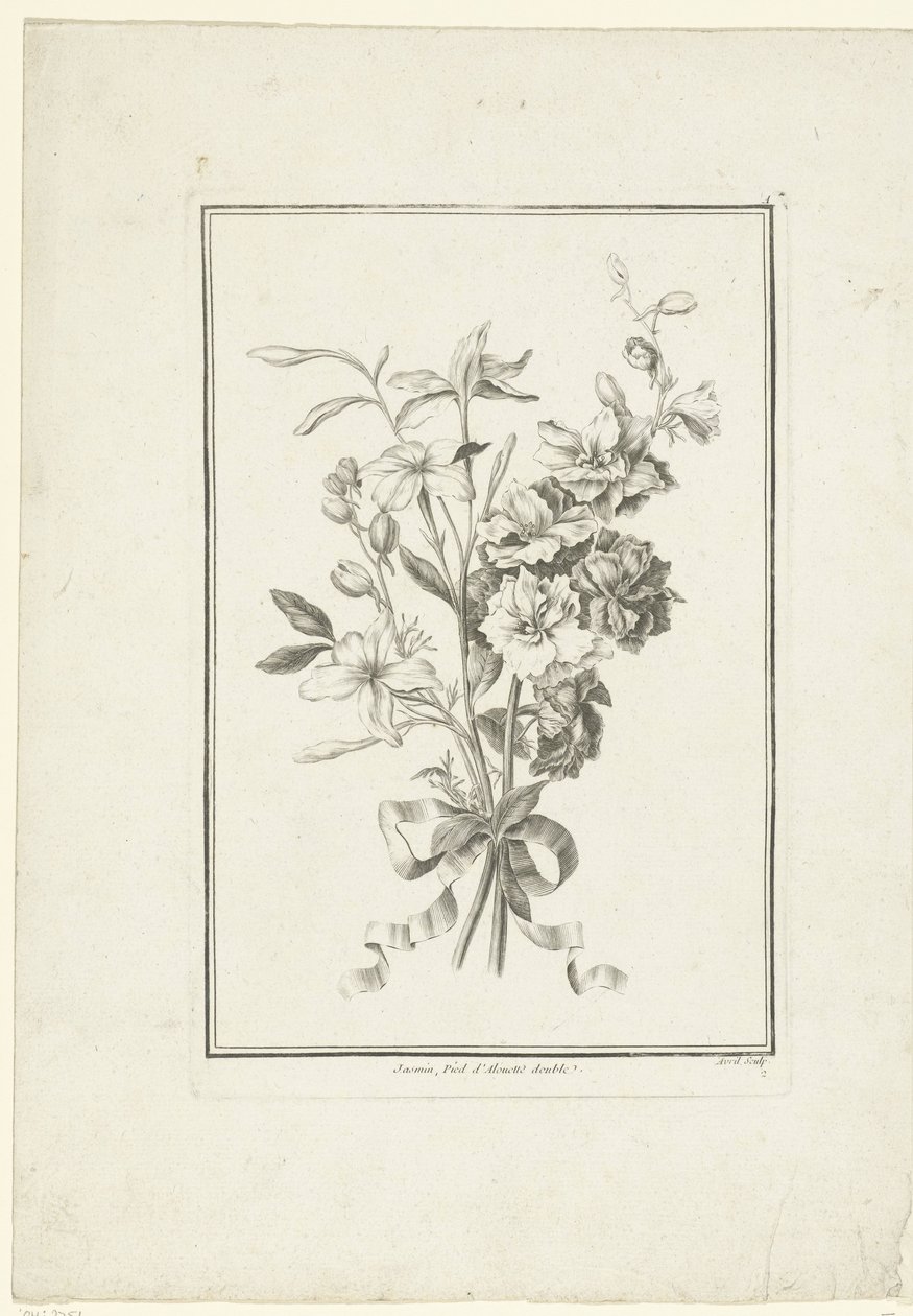 Bouquet of Jasmine and Larkspur by Jean Jacques Avril (I)
