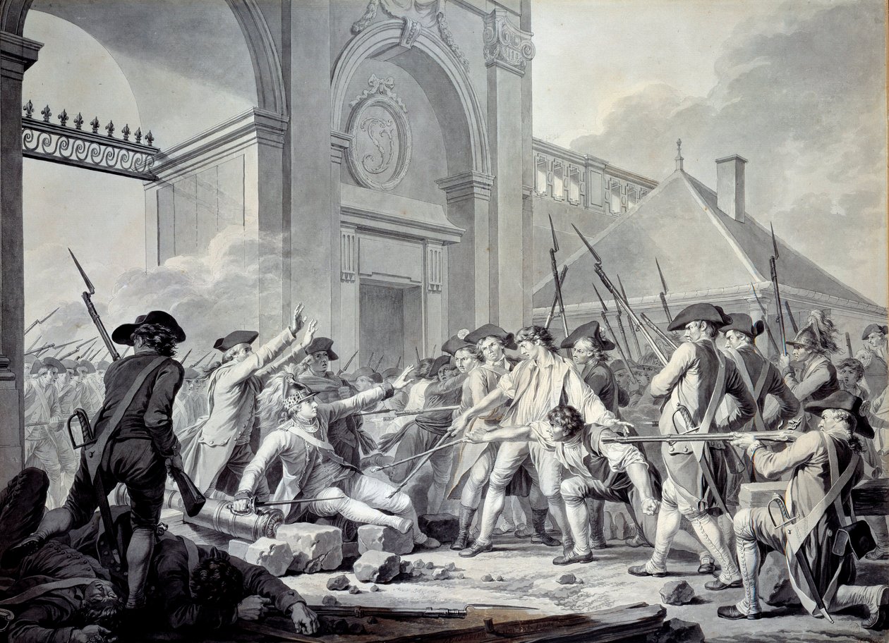 Nancy case: On 31 August 1790, the Marquis de Bouillé launched a repression against the soldiers of the garrison of Nancy, in rebellion against their officers. The battle took place in front of the guard post at the Stainville Gate by Jean Jacques Francois Le Barbier