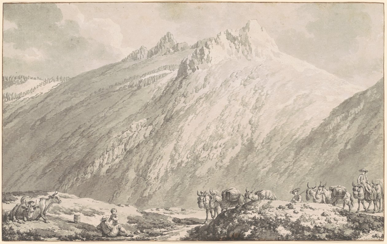 The Grimsel Pass by Jean Jacques Francois Le Barbier