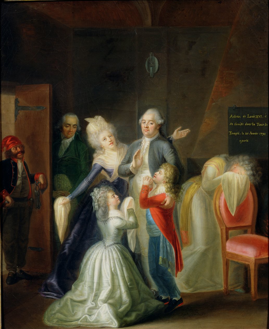 Farewell to Louis XVI by his Family in the Temple, 20th January 1793 by Jean Jacques Hauer