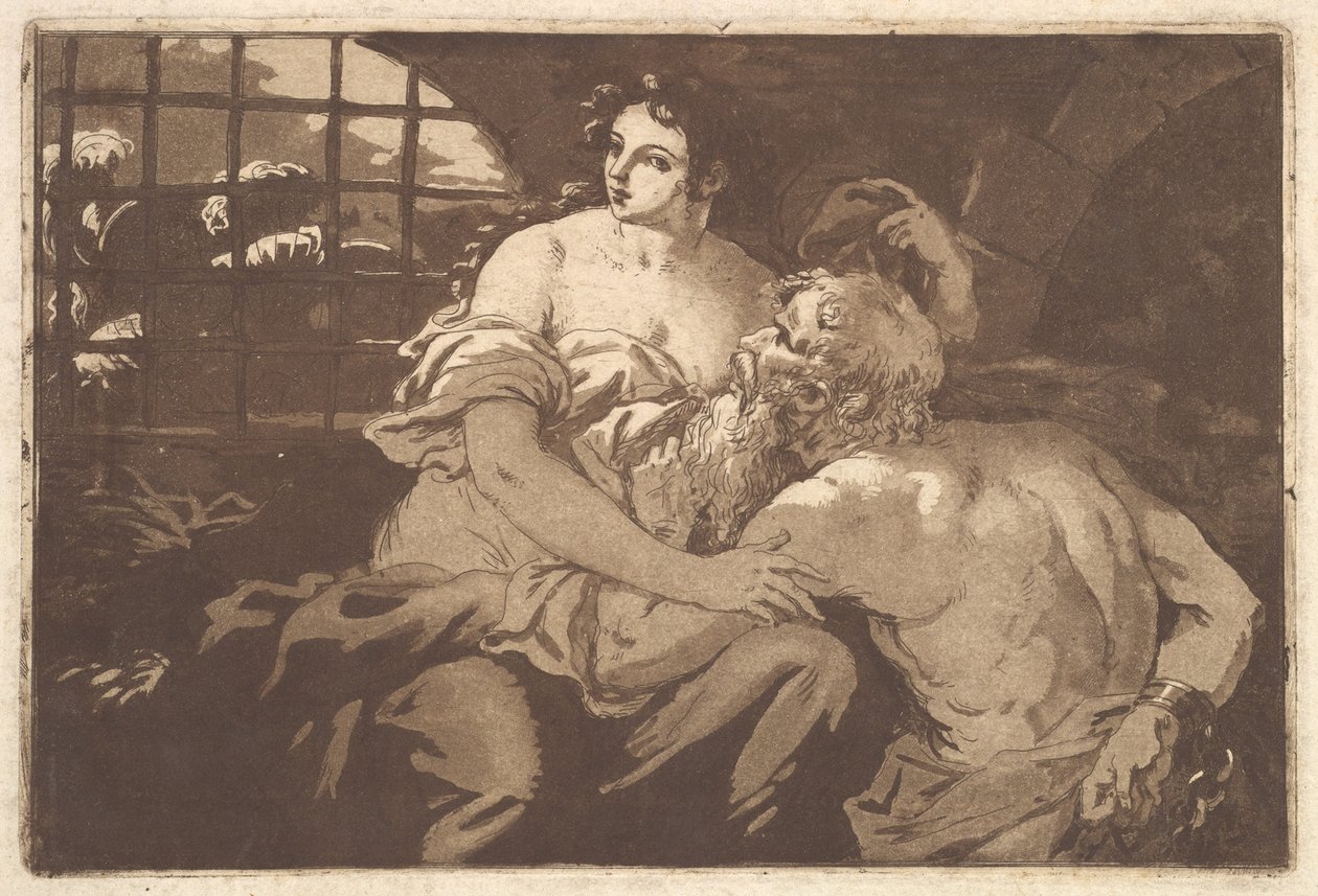 Roman Charity, in an Album Containing Recueil de Compositions, 1782-1821 by Jean Jacques Lagrenee