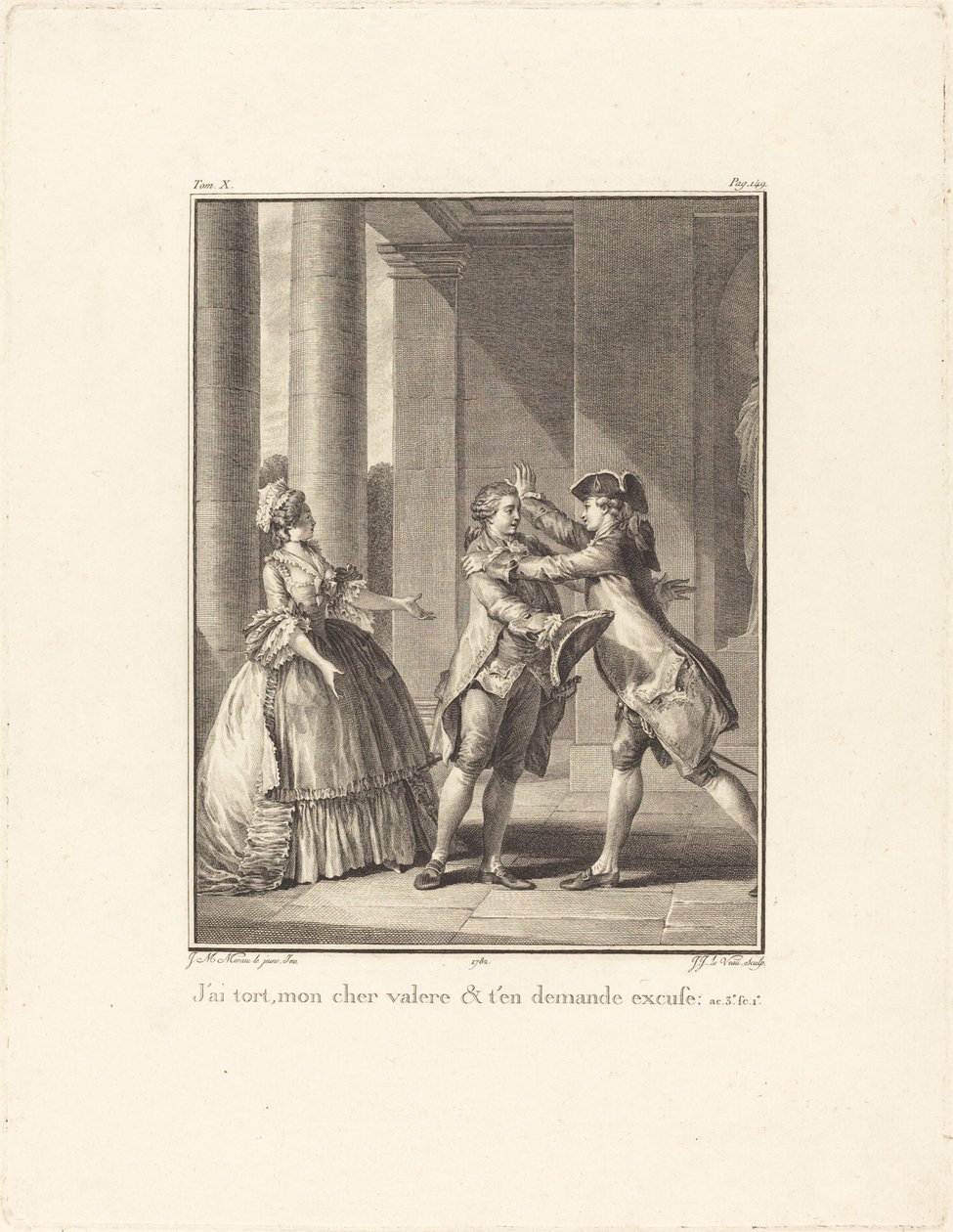 I am wrong, my dear Valère, and I apologize by Jean Jacques Le Veau after Jean Michel Moreau