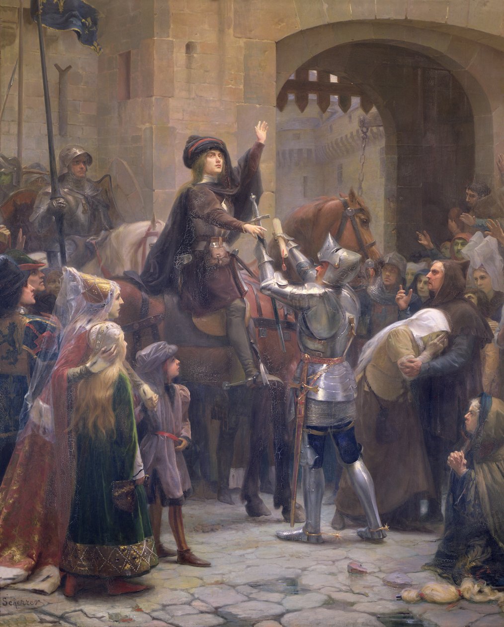 Joan of Arc (1412-31) Leaving Vaucouleurs, 23rd February 1429 by Jean Jacques Scherrer
