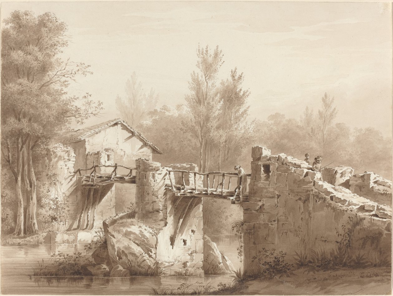 A Country Road across an Ancient Bridge by Jean-Jacques de Boissieu