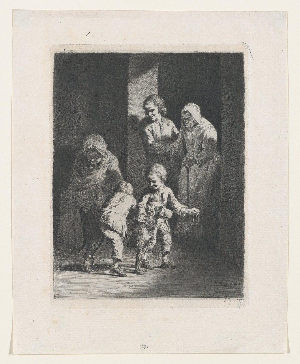 Children Playing with a Dog, 1789 by Jean Jacques de Boissieu