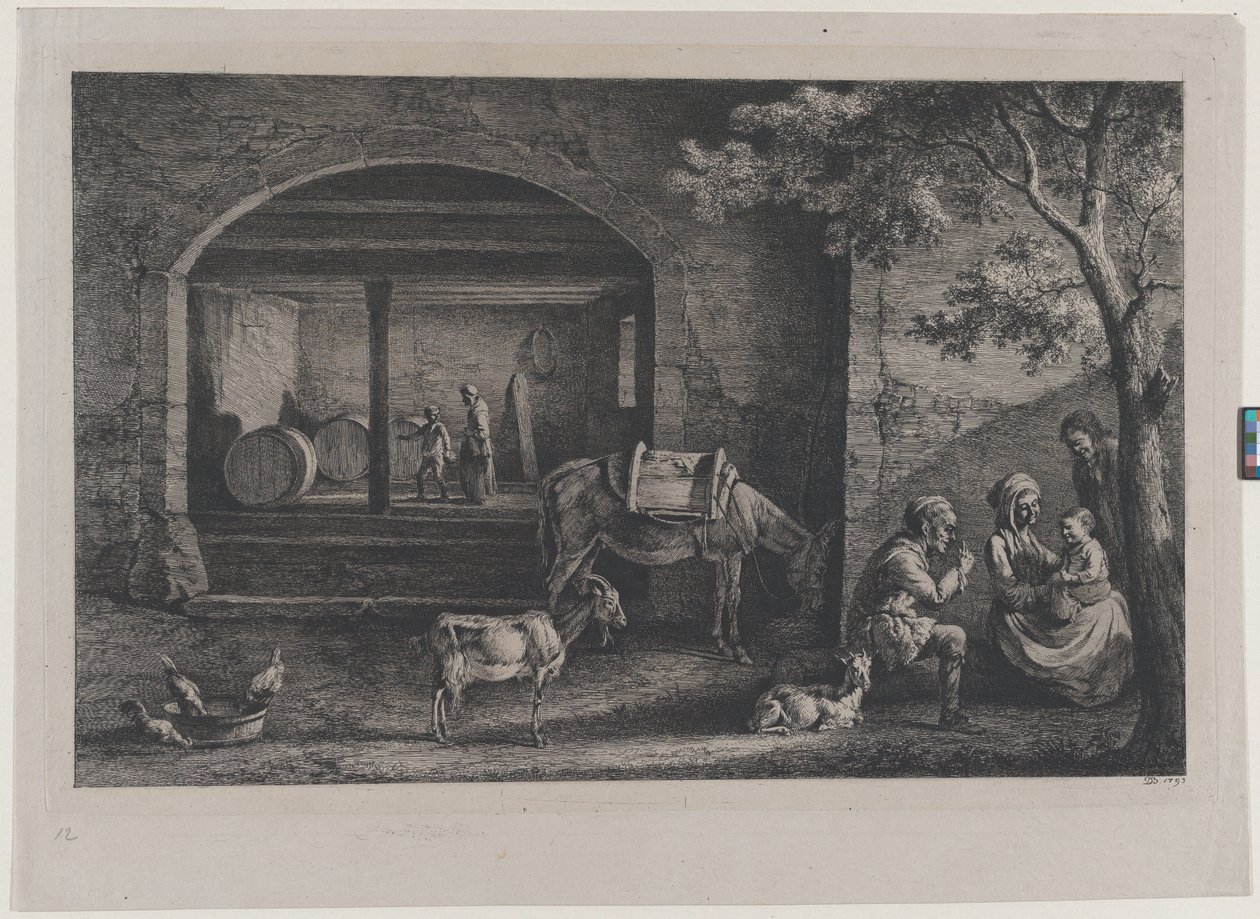 Interior of a Farm at Saint-Jean-de-Touslas, 1793 by Jean Jacques de Boissieu