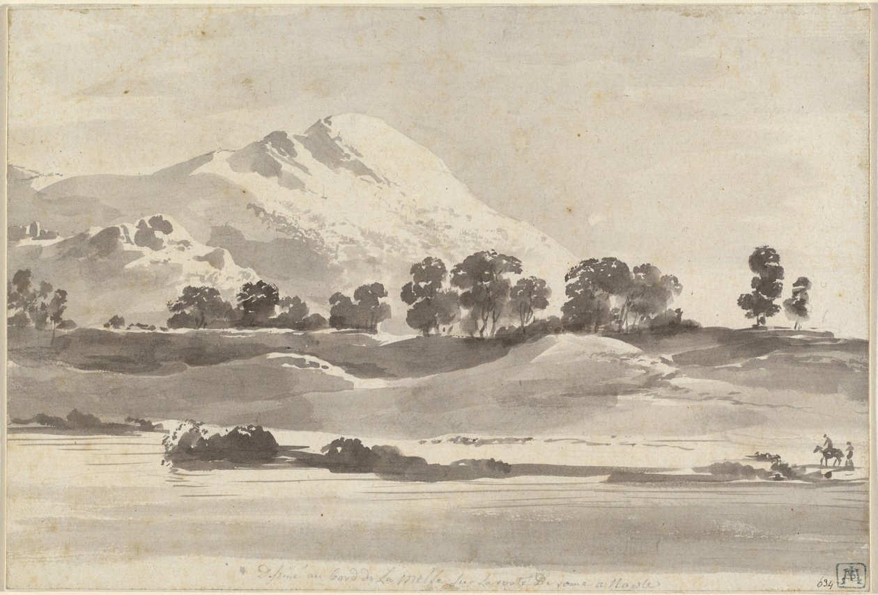 Mount Cairo from across the Melfa River by Jean Jacques de Boissieu