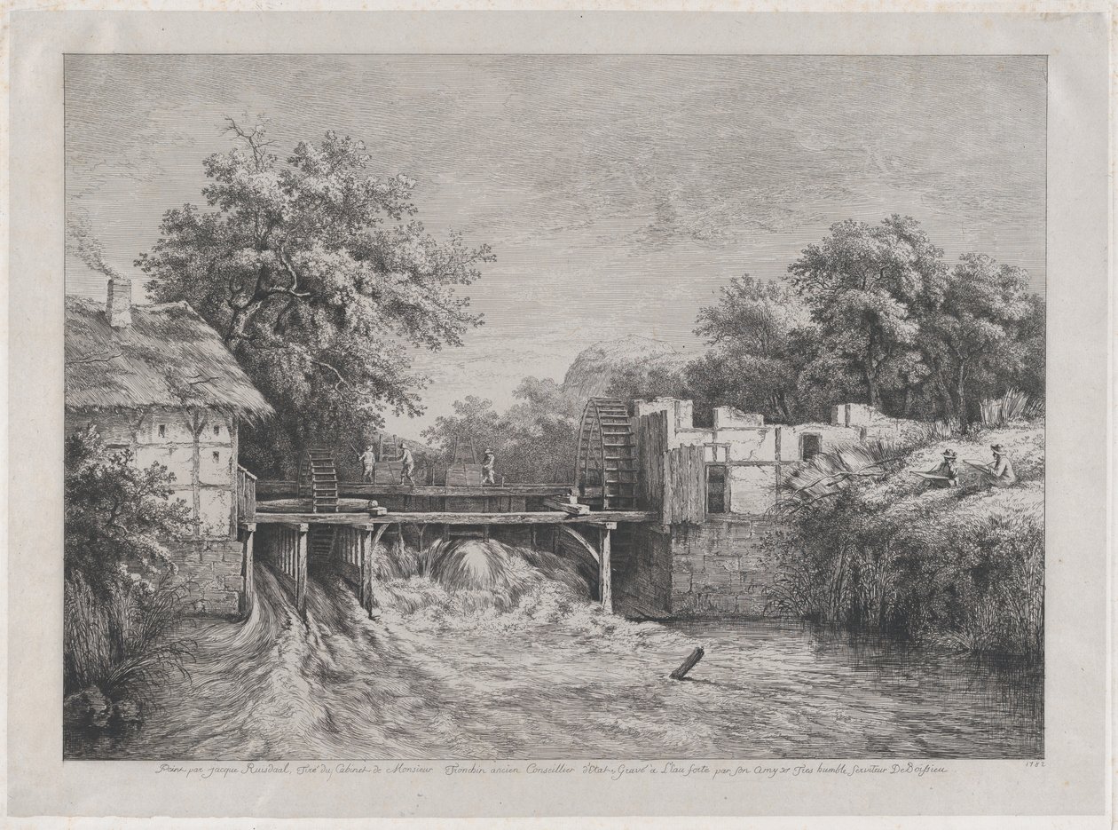 The Watermill, after a Painting by Ruisdaël by Jean Jacques de Boissieu