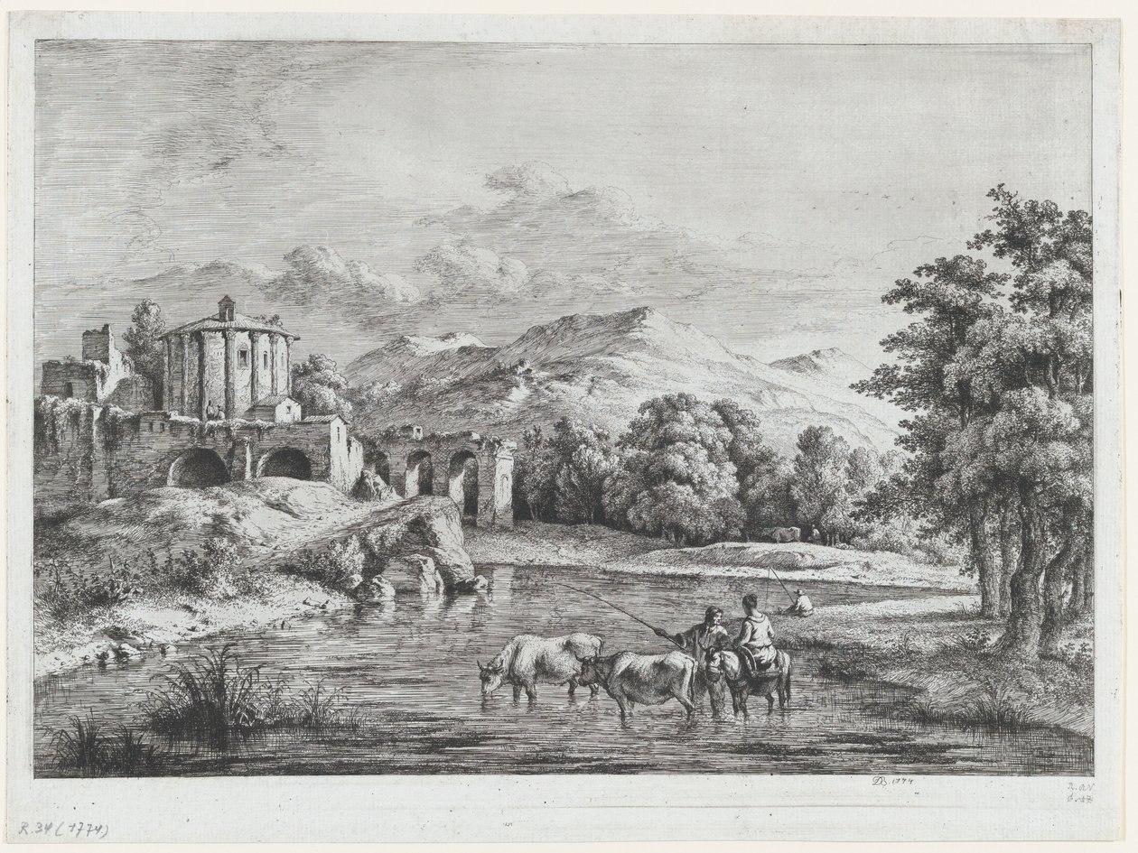 View of the Temple of Vesta, 1774 by Jean Jacques de Boissieu