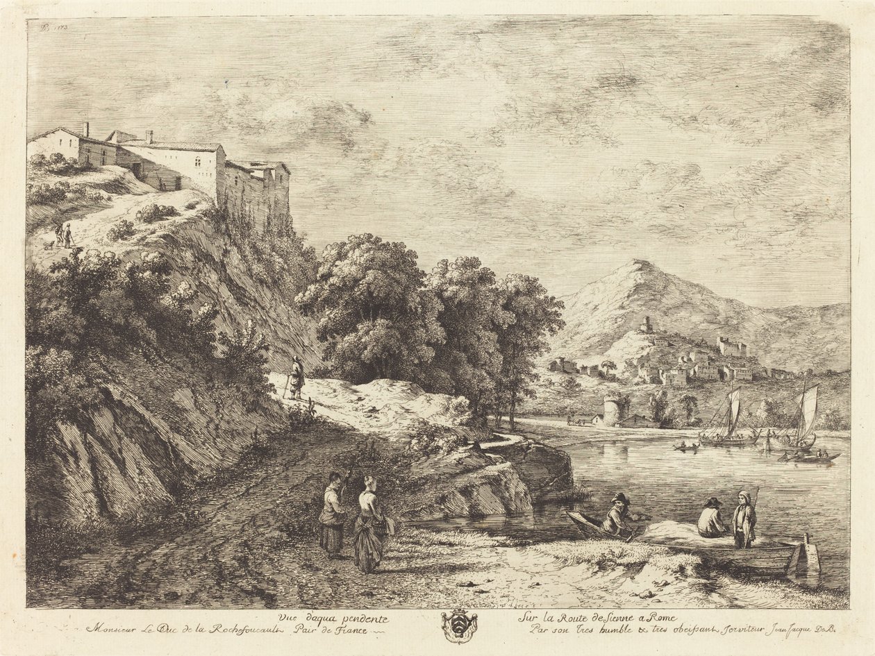 View of Aqua Pendente on the Road from Siena to Rome by Jean Jacques de Boissieu